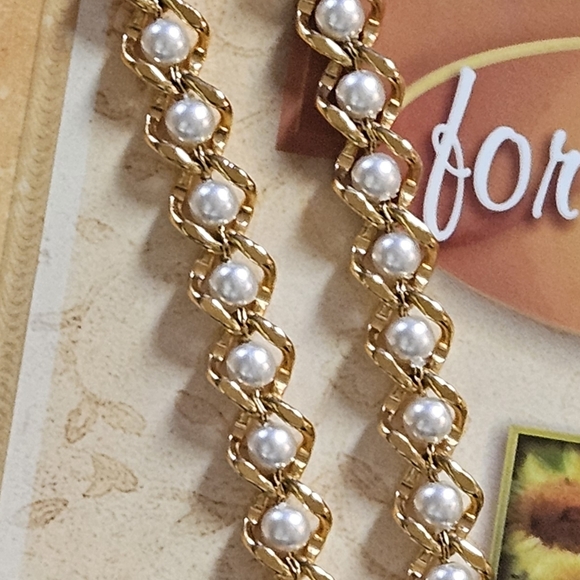 Napier Goldtone and Faux Pearl Accent Necklace - Picture 2 of 2